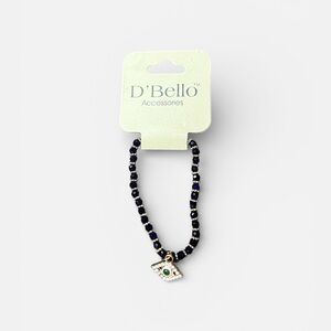 Navy Blue Beaded Bracelet with Eye Charm